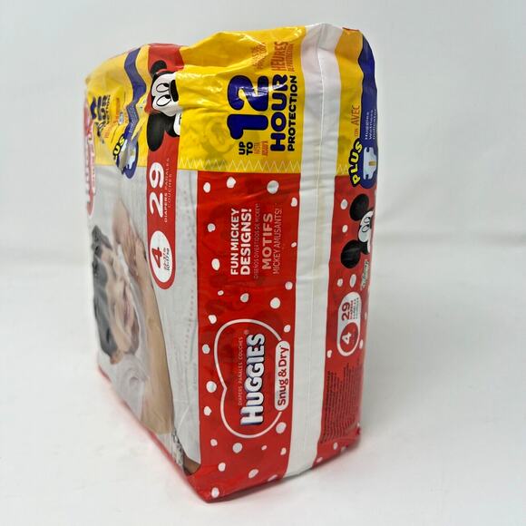 NWT 2012 huggies snug & dry diaper SIZE 4 22-37lbs Disney Baby Mickey Mouse - Picture 5 of 8